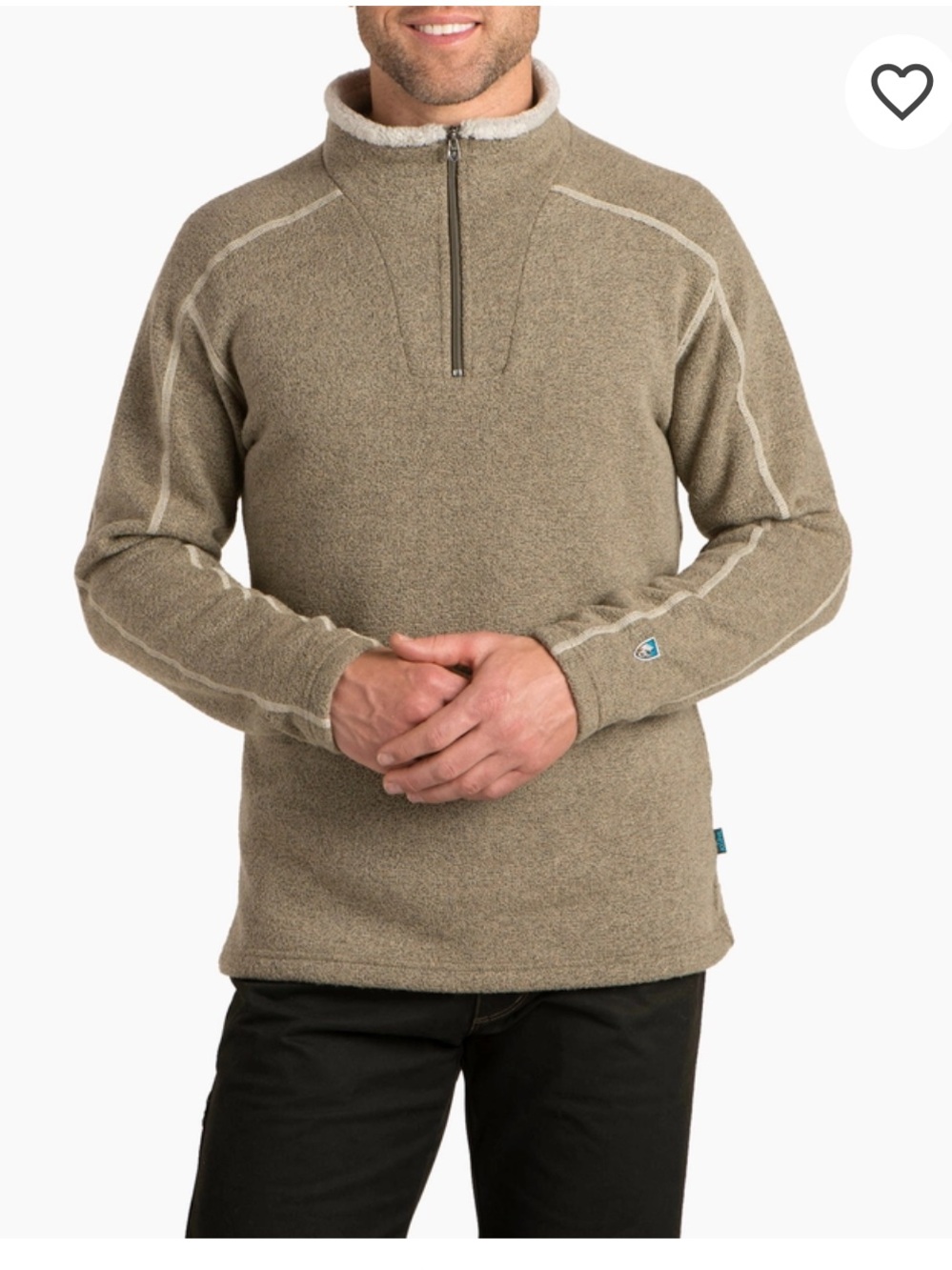 KUHL Men’s medium oatmeal EUROPA™ 1/4 ZIP jacket coat ALFPACA performance winter